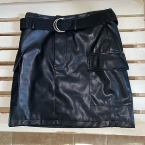 Forever 21 Black Leather Skirt Mini